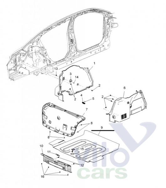 Пол багажника Chevrolet Cruze 1 (с разборки)