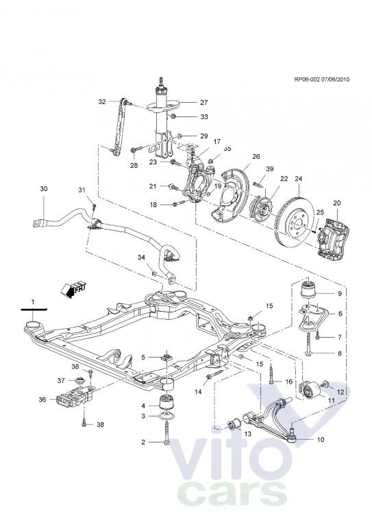 Балка передняя поперечная (подрамник) Chevrolet Cruze 1 (с разборки)