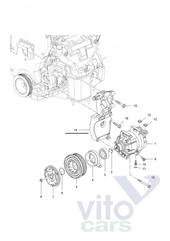 Кронштейн компрессора кондиционера Chevrolet Cruze 1 (с разборки)