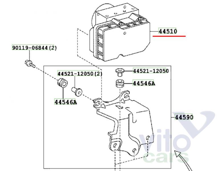 Блок ABS (насос) Toyota Corolla (E14 - E15) (с разборки)