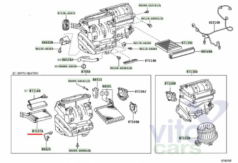 Радиатор отопителя Toyota Corolla (E14 - E15) (с разборки)