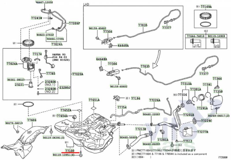 Бак топливный Toyota Corolla (E14 - E15) (с разборки)