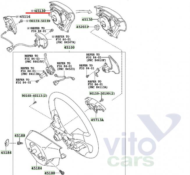 Подушка безопасности водителя (в руле) Toyota Corolla (E14 - E15) (с разборки)