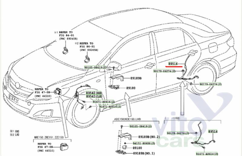 Проводка (часть, фрагмент) Toyota Corolla (E14 - E15) (с разборки)