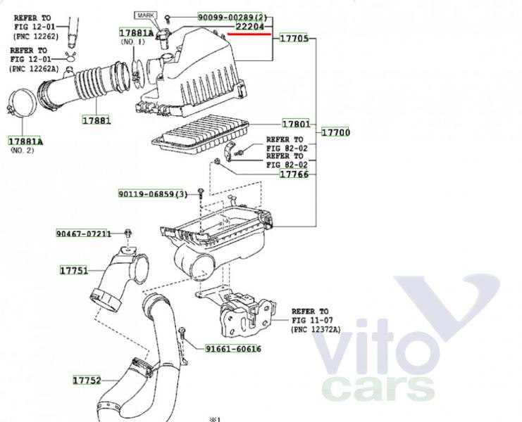 Датчик расхода воздуха Toyota Corolla (E14 - E15) (с разборки)