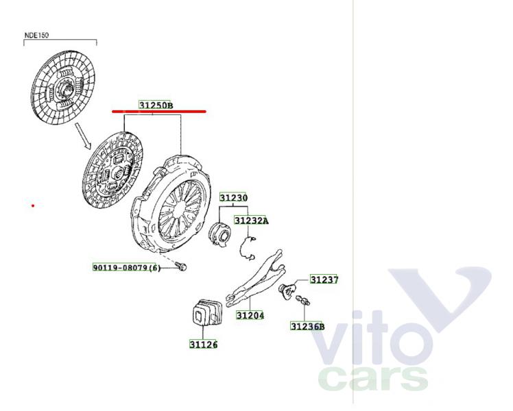 Диск сцепления Toyota Corolla (E14 - E15) (с разборки)