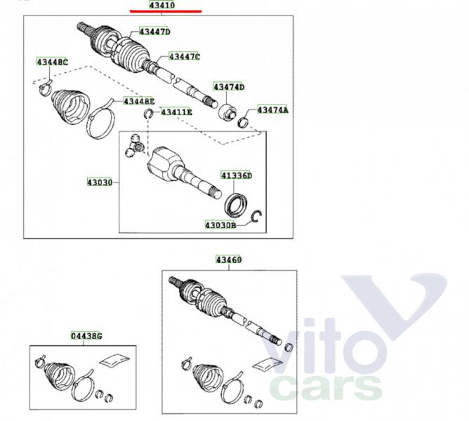 Полуось передняя правая Toyota Corolla (E14 - E15) (с разборки)