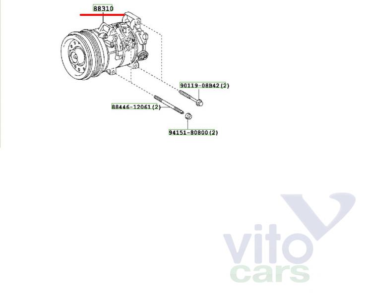 Компрессор системы кондиционирования Toyota Corolla (E14 - E15) (с разборки)