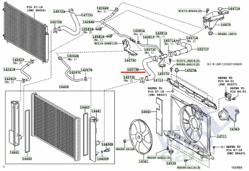 Патрубок радиатора Toyota Corolla (E14 - E15) (с разборки)