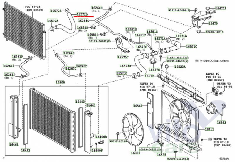 Патрубок радиатора Toyota Corolla (E14 - E15) (с разборки)