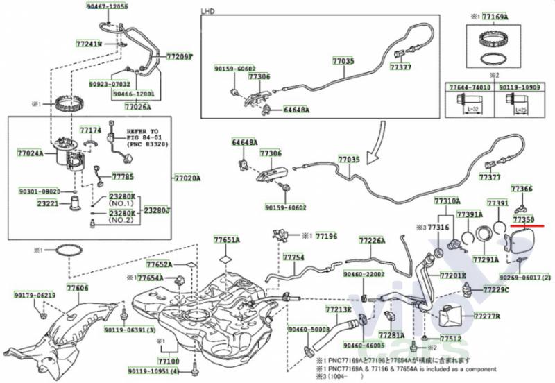 Лючок бензобака Toyota Corolla (E14 - E15) (с разборки)