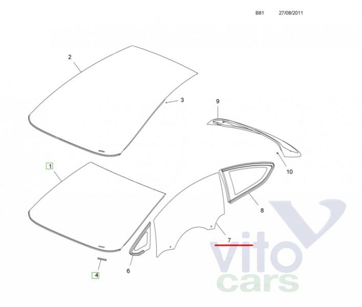 Стекло двери передней правой Opel Astra J (с разборки)