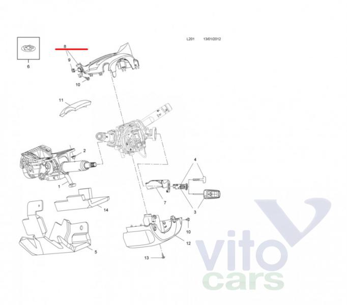 Кожух рулевой колонки Opel Astra J (с разборки)