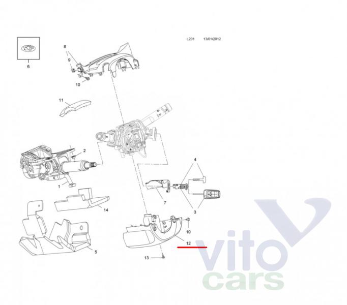 Кожух рулевой колонки Opel Astra J (с разборки)