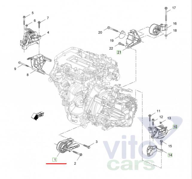 Опора двигателя Opel Astra J (с разборки)