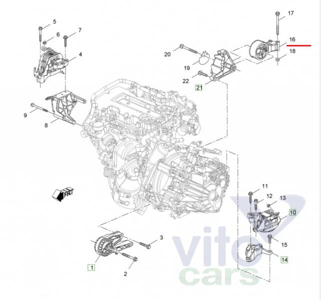 Опора двигателя Opel Astra J (с разборки)