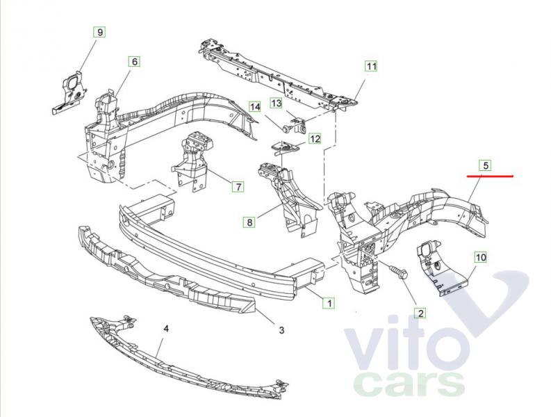 Лонжерон передний левый Opel Astra J (с разборки)