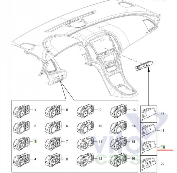 Блок кнопок Opel Astra J (с разборки)