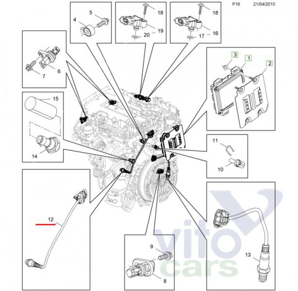 Датчик кислородный (Lambdasonde) Opel Astra J (с разборки)