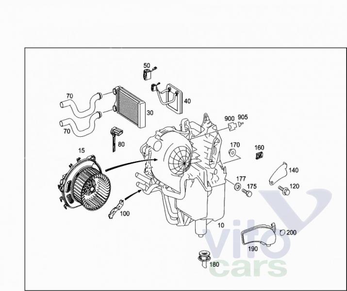 Корпус отопителя (корпус печки) Mercedes GL-klasse (X164) (с разборки)