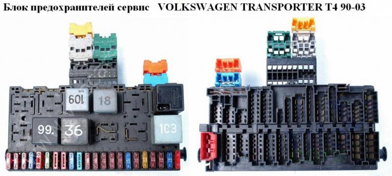 Volkswagen transporter схема предохранителей