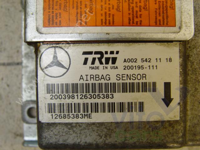 Блок управления AirBag (блок активации SRS) Mercedes W163 M-klasse (ML) (с разборки)